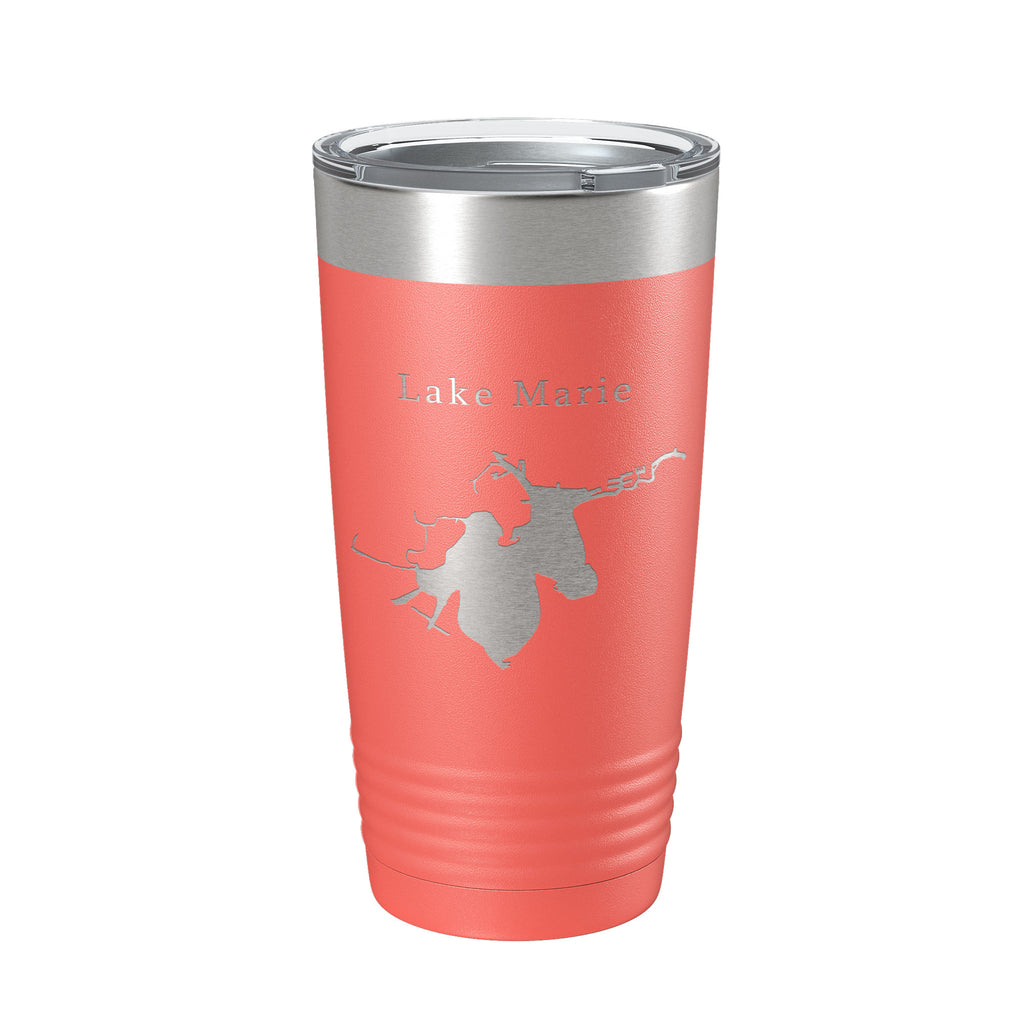 Lake Marie Map Tumbler Travel Mug Insulated Laser Engraved Coffee Cup Illinois 20 oz