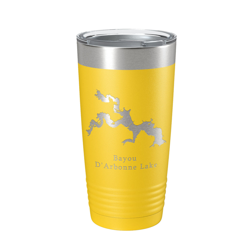 Bayou D'Arbonne Lake Map Tumbler Travel Mug Insulated Laser Engraved Coffee Cup Louisiana 20 oz