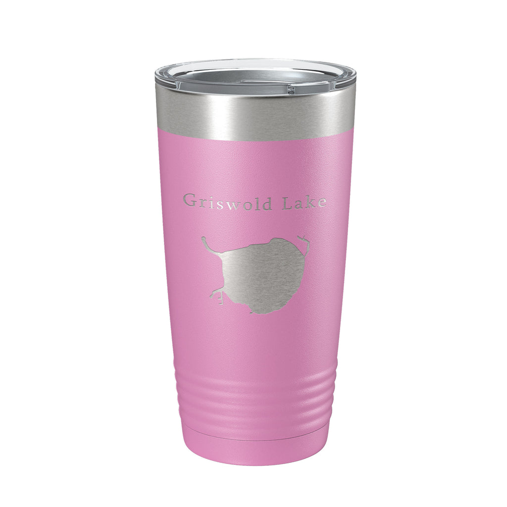 Griswold Lake Map Tumbler Travel Mug Insulated Laser Engraved Coffee Cup Illinois 20 oz