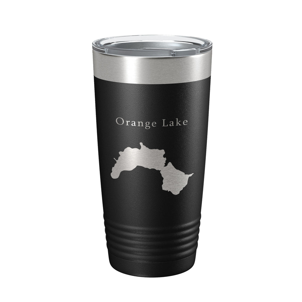 Orange Lake Map Tumbler Travel Mug Insulated Laser Engraved Coffee Cup Maine 20 oz