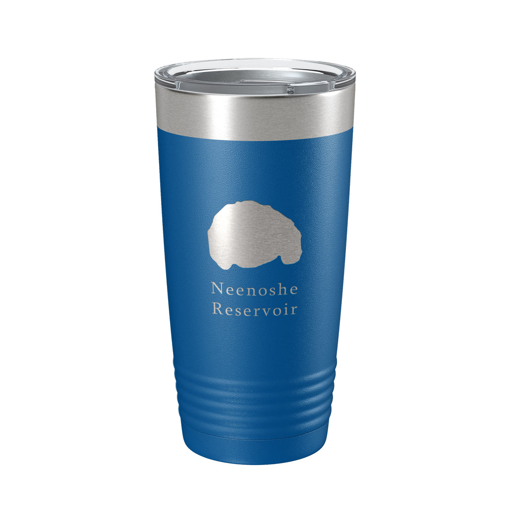 Neenoshe Reservoir Tumbler Lake Map Travel Mug Insulated Laser Engraved Coffee Cup Colorado 20 oz