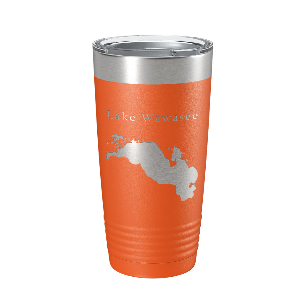 Lake Wawasee Map Tumbler Travel Mug Insulated Laser Engraved Coffee Cup Indiana 20 oz