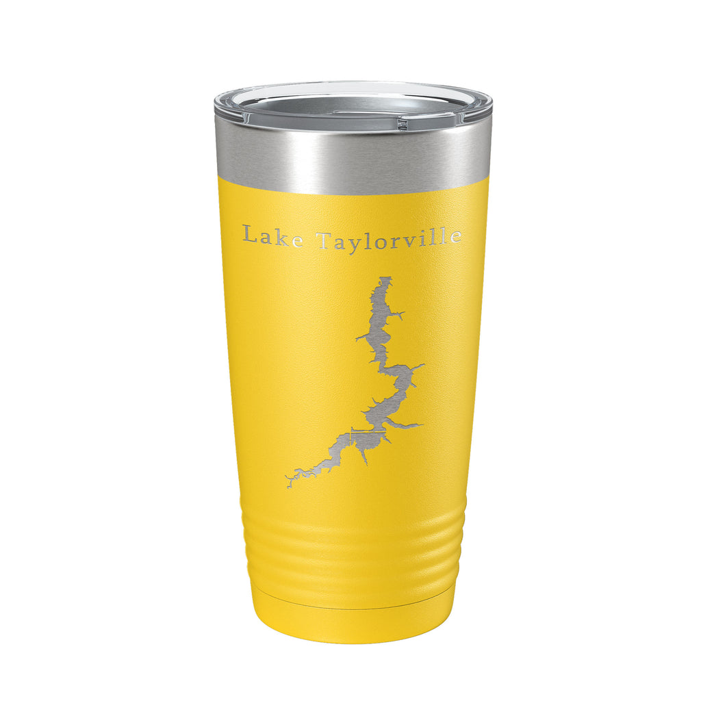 Lake Taylorville Map Tumbler Travel Mug Insulated Laser Engraved Coffee Cup Illinois 20 oz