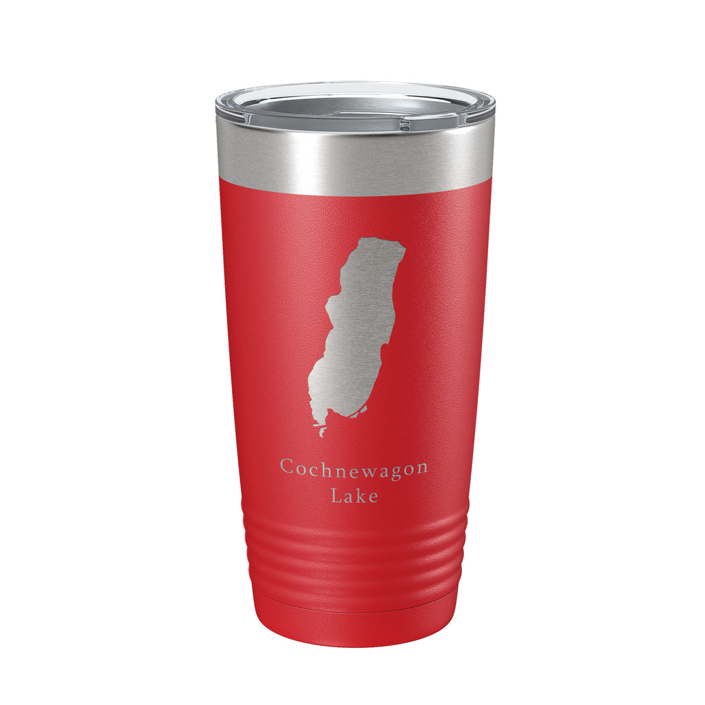 Cochnewagon Lake Pond Map Tumbler Travel Mug Insulated Laser Engraved Coffee Cup Maine 20 oz