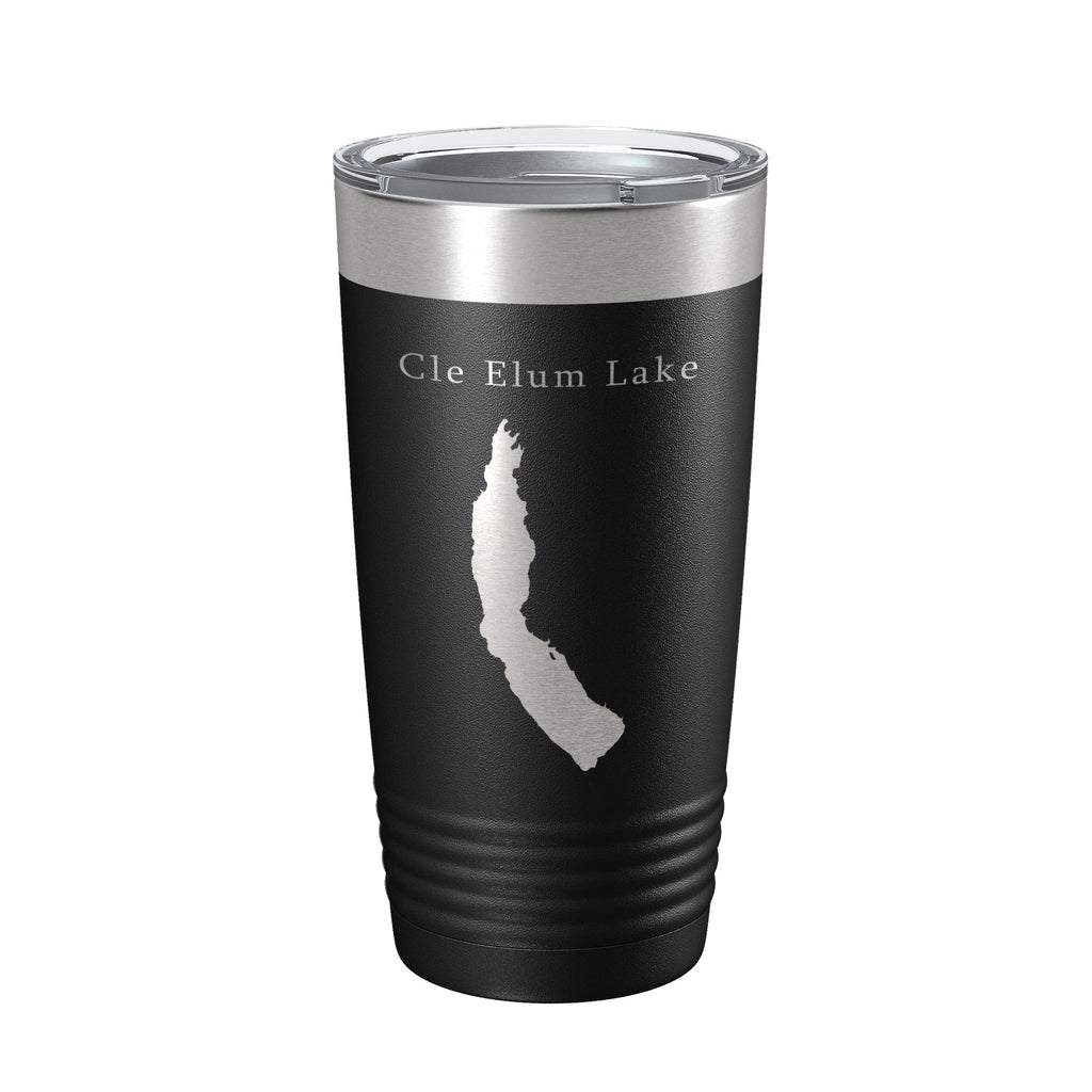 Cle Elum Lake Map Tumbler Travel Mug Insulated Laser Engraved Coffee Cup Washington 20 oz