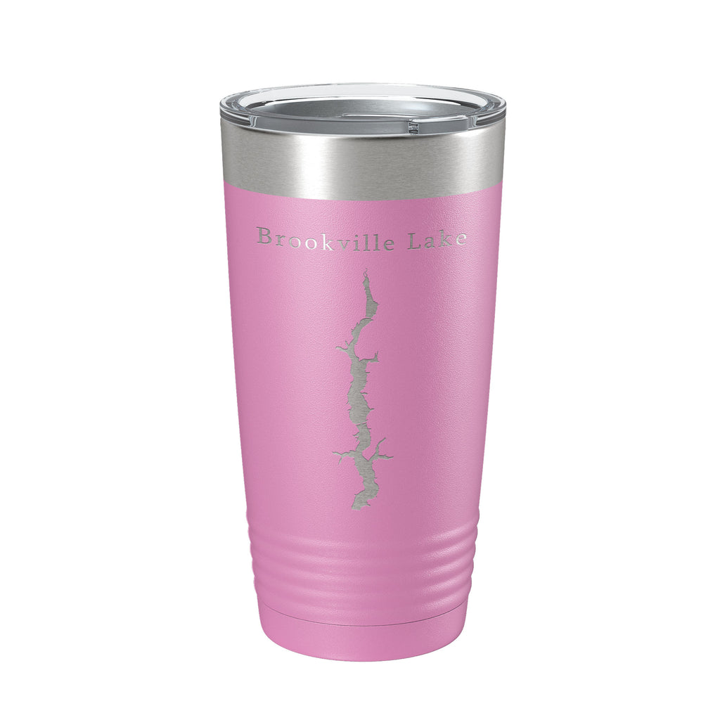 Brookville Lake Map Tumbler Travel Mug Insulated Laser Engraved Coffee Cup Indiana 20 oz
