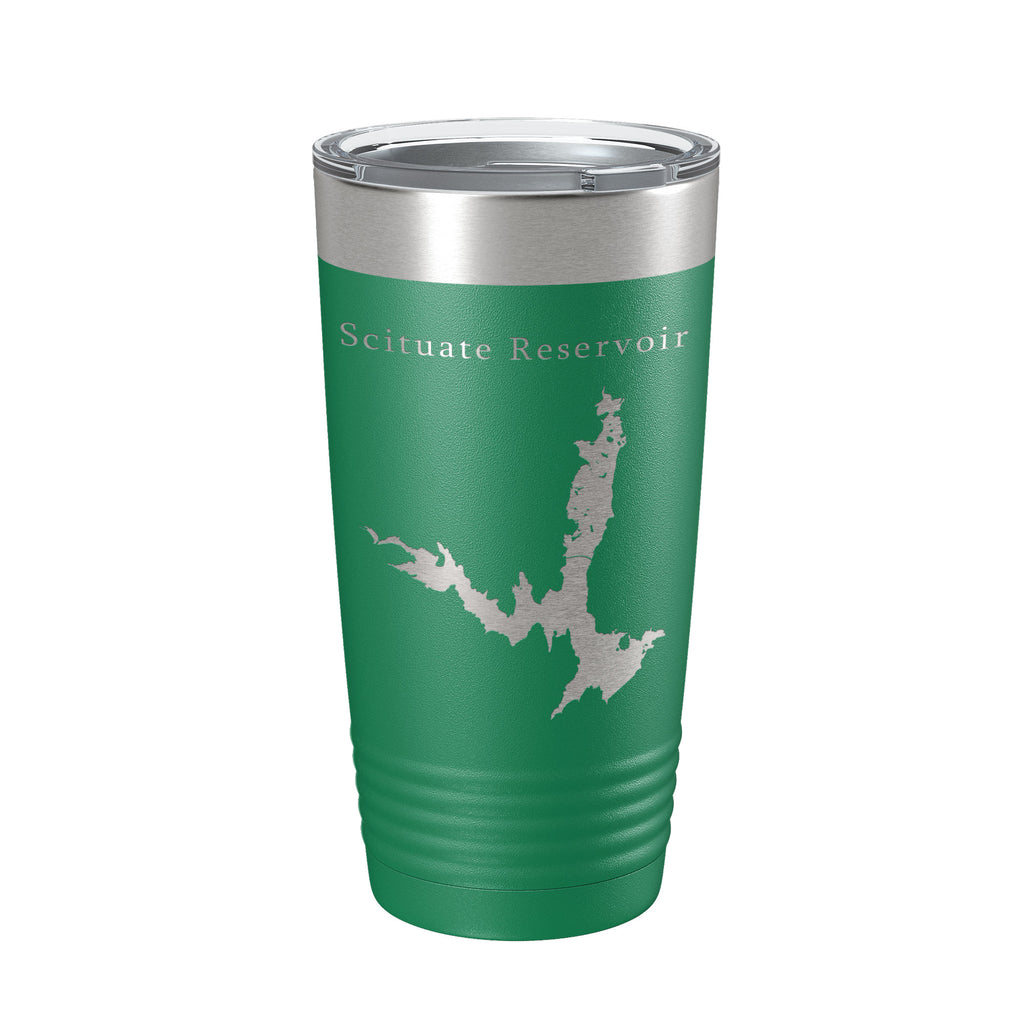 Scituate Reservoir Tumbler Lake Map Travel Mug Insulated Laser Engraved Coffee Cup Providence Rhode Island 20 oz