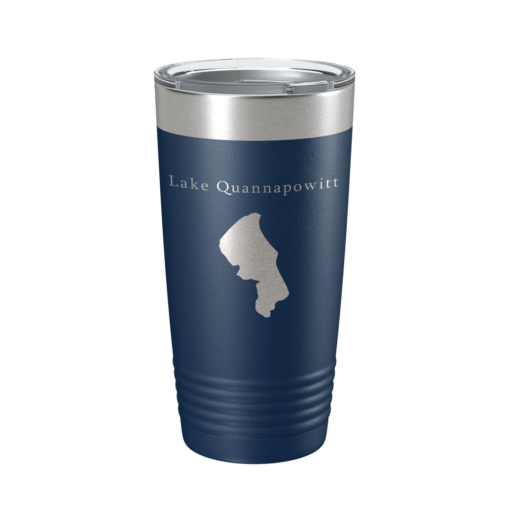 Lake Quannapowitt Map Tumbler Travel Mug Insulated Laser Engraved Coffee Cup Massachusetts 20 oz