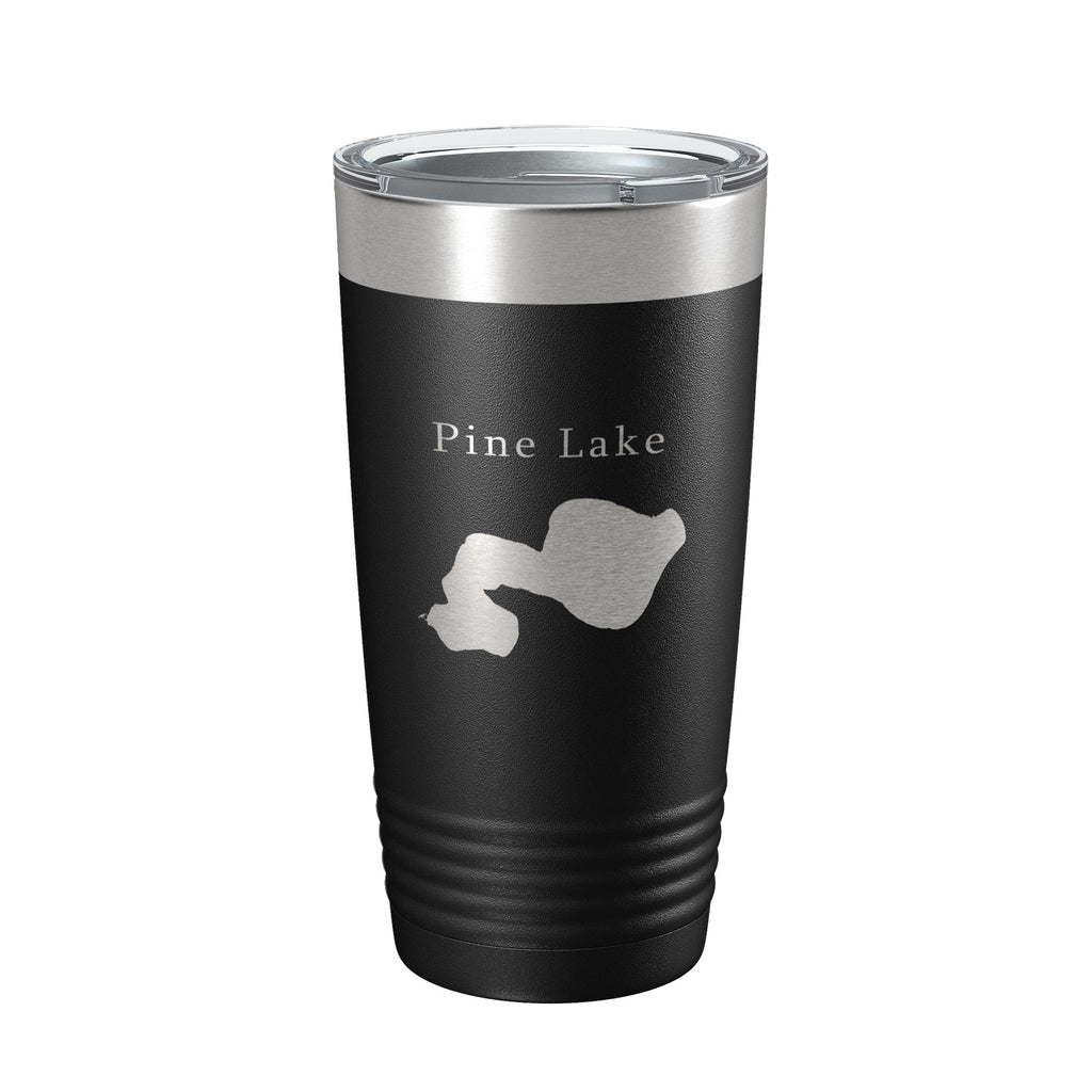 Pine Lake Map Tumbler Travel Mug Insulated Laser Engraved Coffee Cup Michigan 20 oz