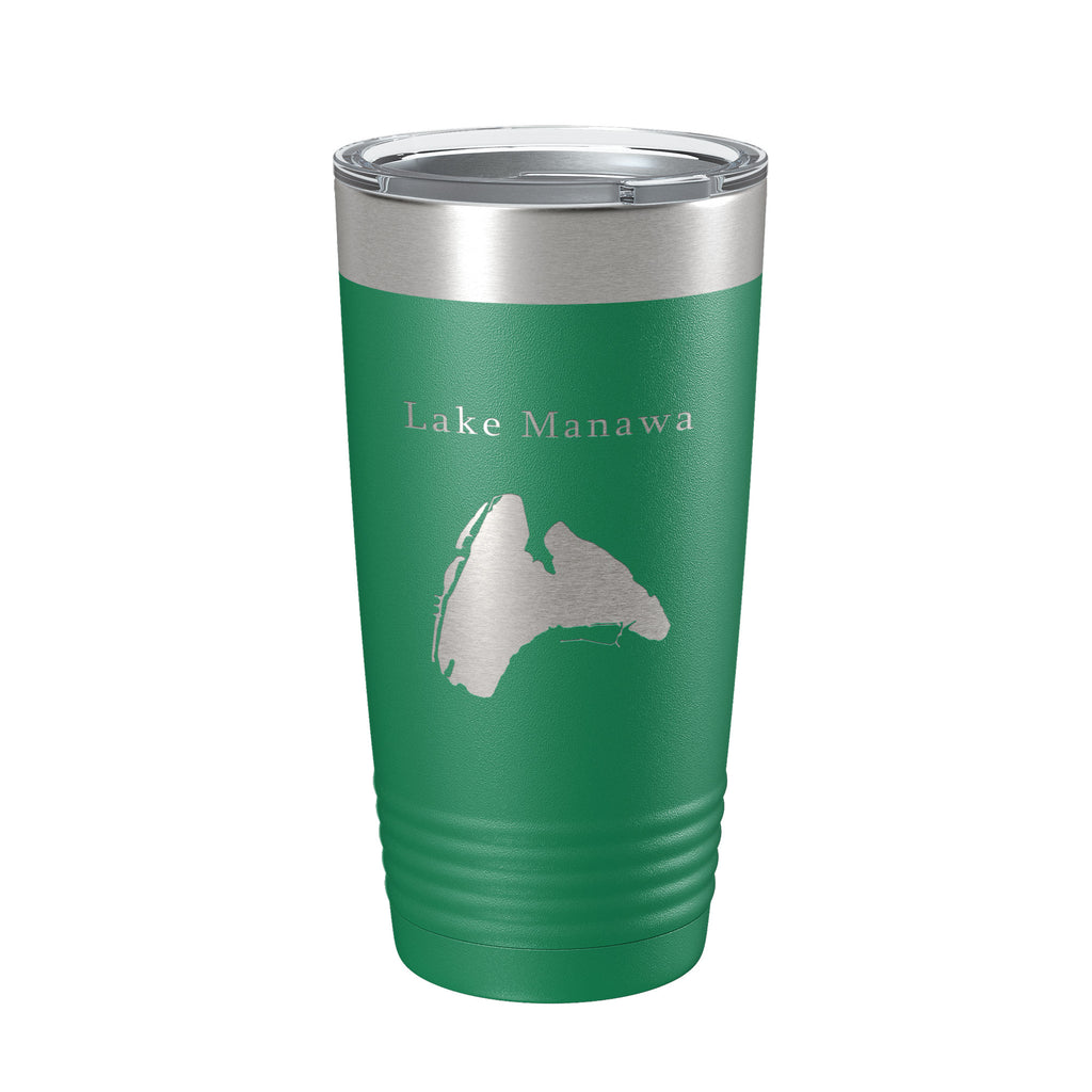 Lake Manawa Map Tumbler Travel Mug Insulated Laser Engraved Coffee Cup Iowa 20 oz