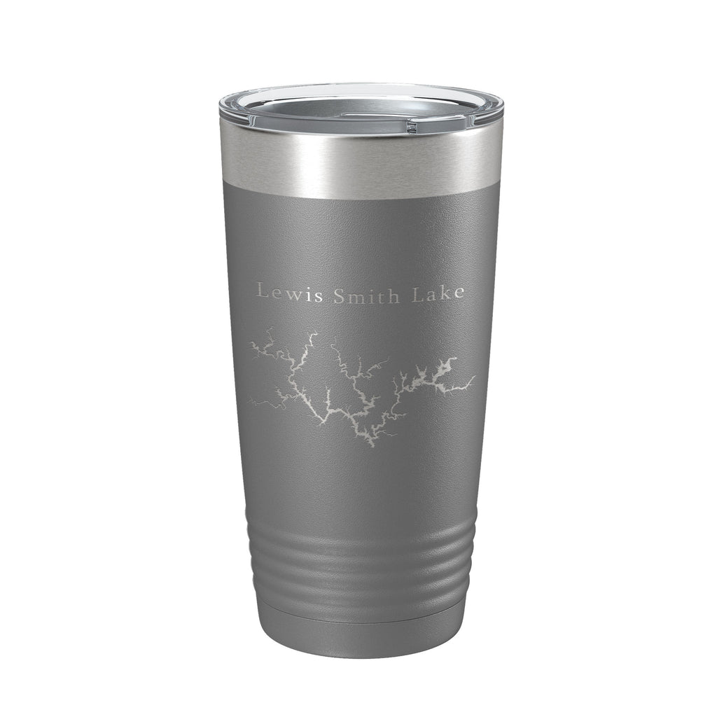 Lewis Smith Lake Map Tumbler Travel Mug Insulated Laser Engraved Coffee Cup Alabama 20 oz