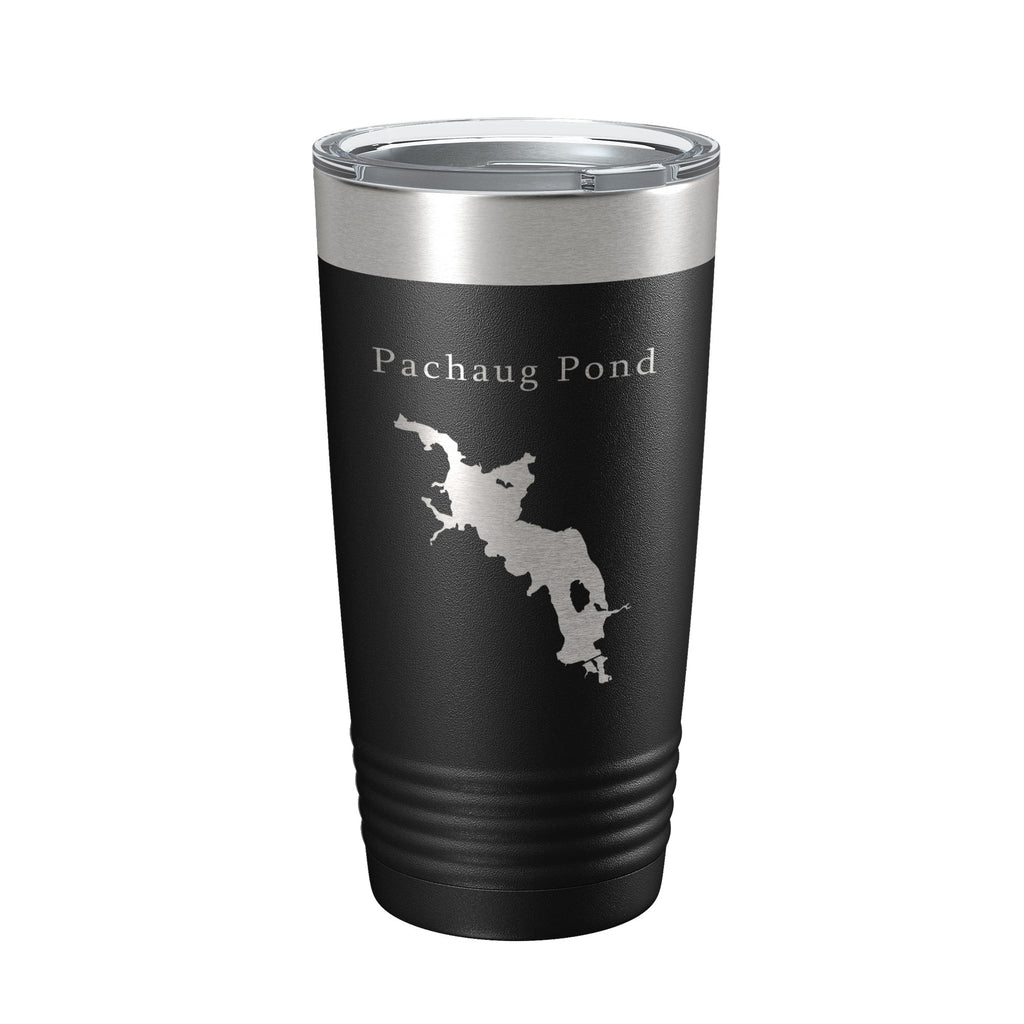 Pachaug Pond Tumbler Lake Map Travel Mug Insulated Laser Engraved Coffee Cup Connecticut 20 oz