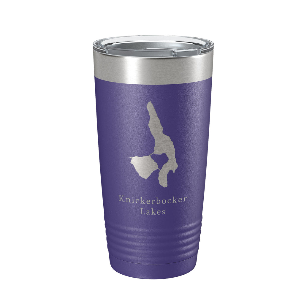 Knickerbocker Lakes Map Tumbler Travel Mug Insulated Laser Engraved Coffee Cup Maine 20 oz