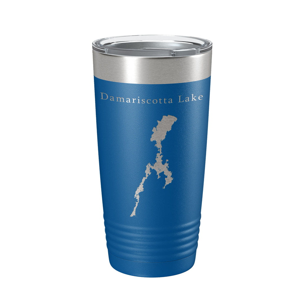 Damariscotta Lake Map Tumbler Travel Mug Insulated Laser Engraved Coffee Cup Maine 20 oz