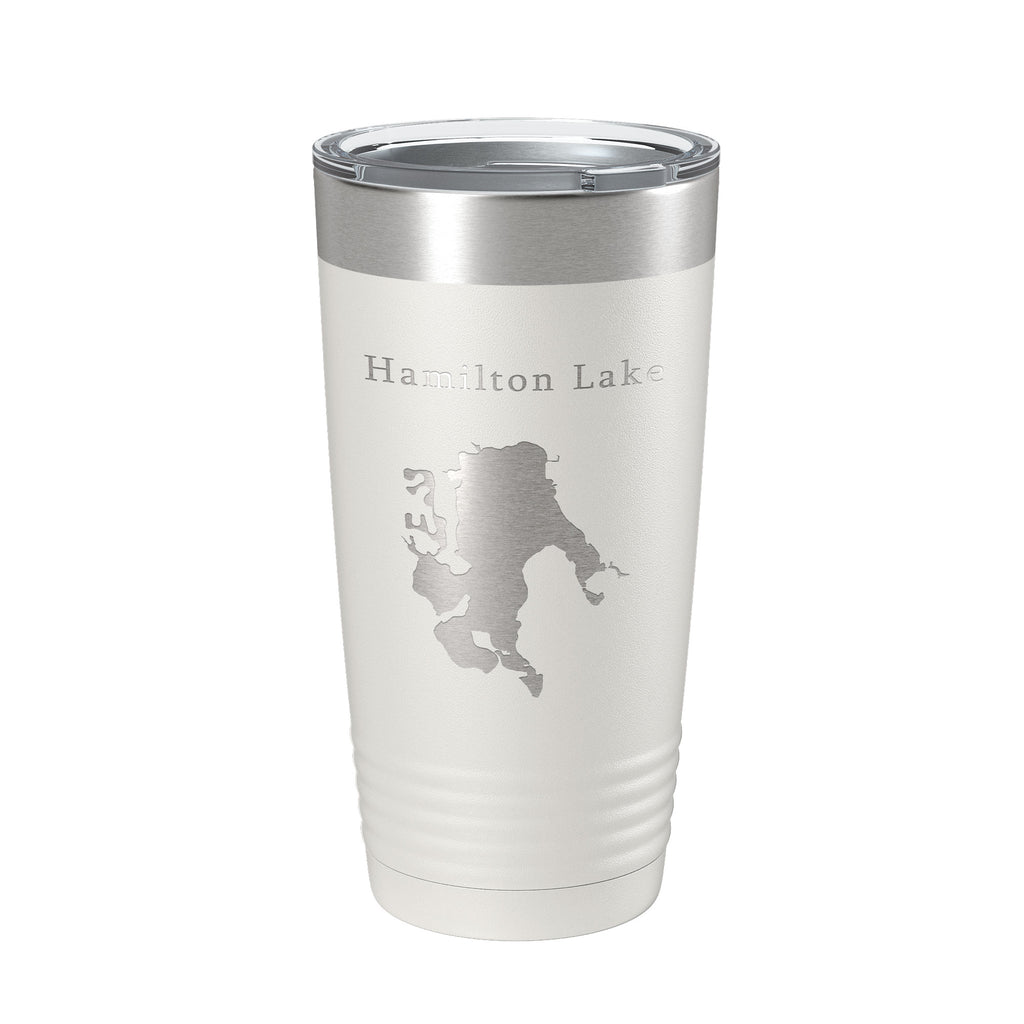 Hamilton Lake Map Tumbler Travel Mug Insulated Laser Engraved Coffee Cup Indiana 20 oz