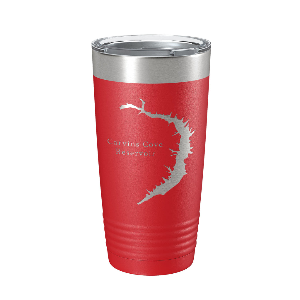 Carvins Cove Reservoir Tumbler Lake Map Travel Mug Insulated Laser Engraved Coffee Cup Virginia 20 oz