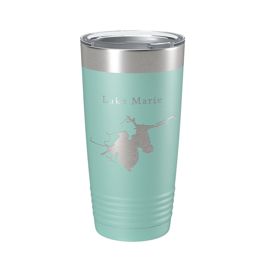Lake Marie Map Tumbler Travel Mug Insulated Laser Engraved Coffee Cup Illinois 20 oz