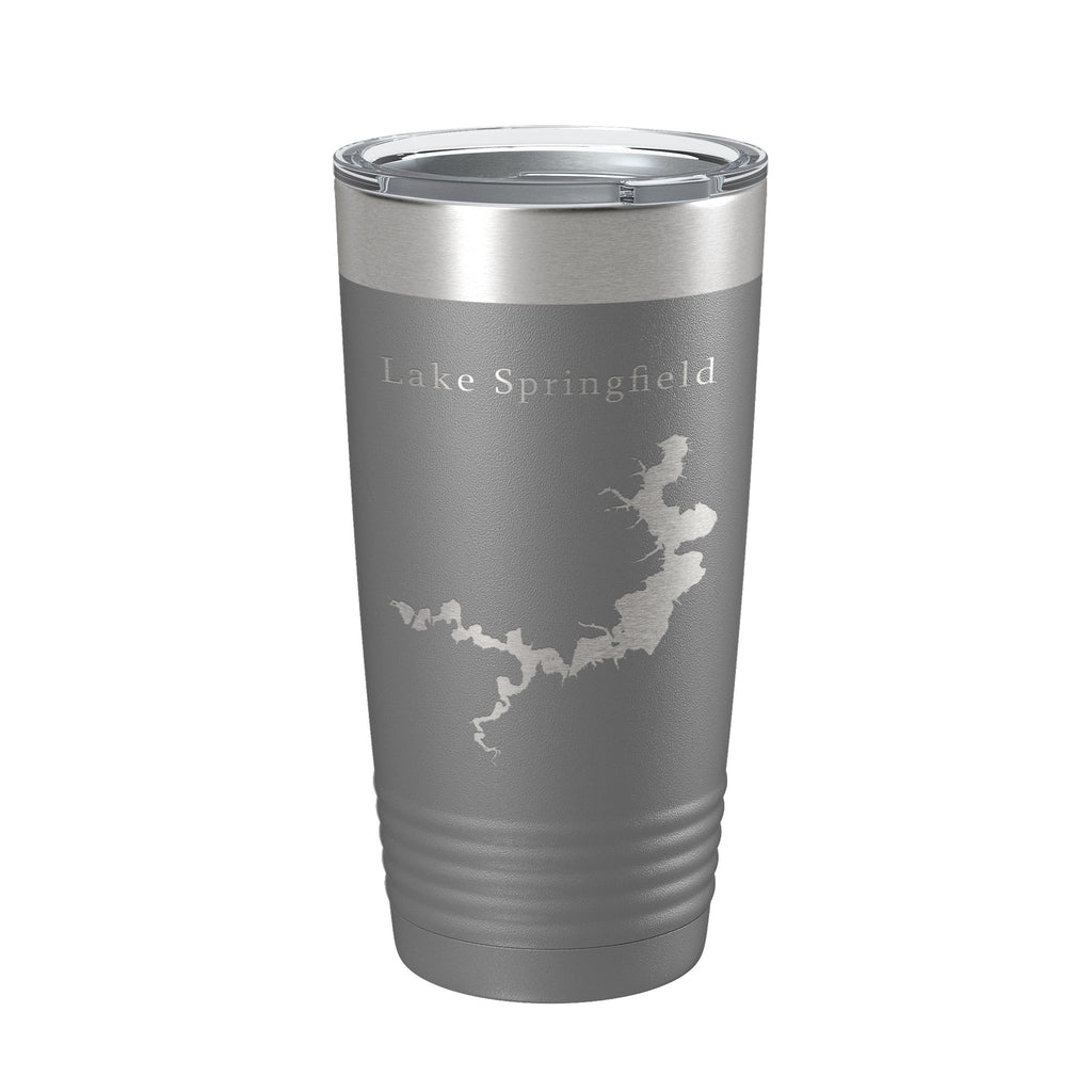Lake Springfield Map Tumbler Travel Mug Insulated Laser Engraved Coffee Cup Illinois 20 oz