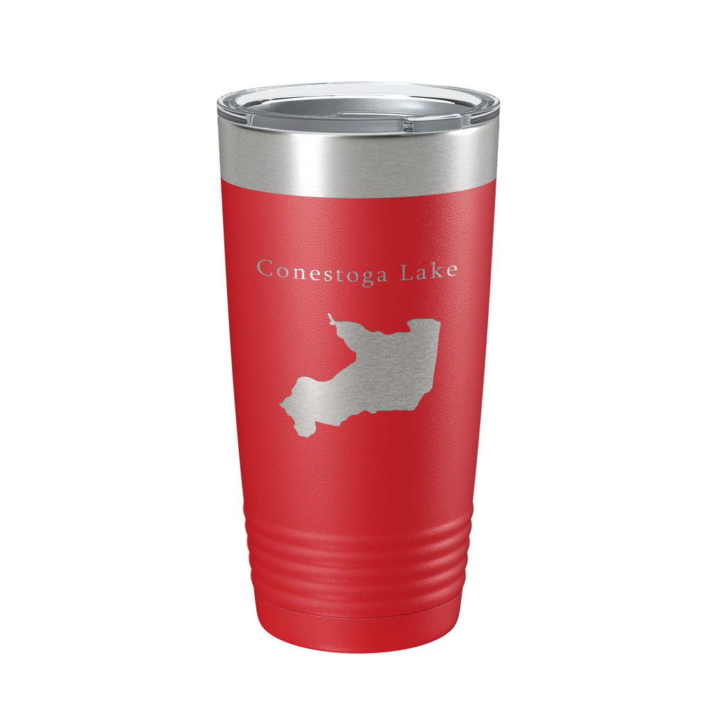 Conestoga Lake Map Tumbler Travel Mug Insulated Laser Engraved Coffee Cup Nebraska 20 oz