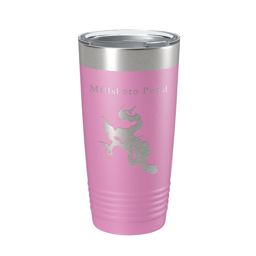 Millsboro Pond Tumbler Lake Map Travel Mug Insulated Laser Engraved Coffee Cup Delaware 20 oz