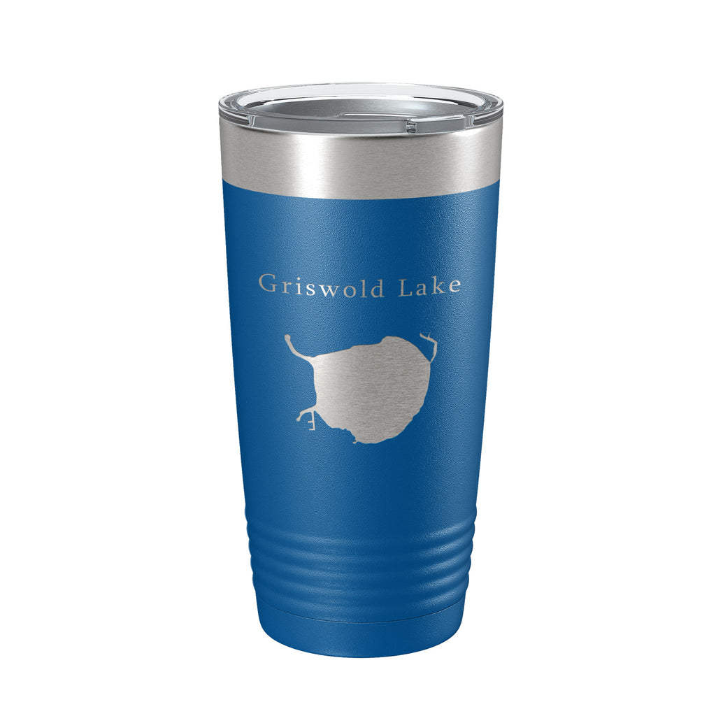 Griswold Lake Map Tumbler Travel Mug Insulated Laser Engraved Coffee Cup Illinois 20 oz