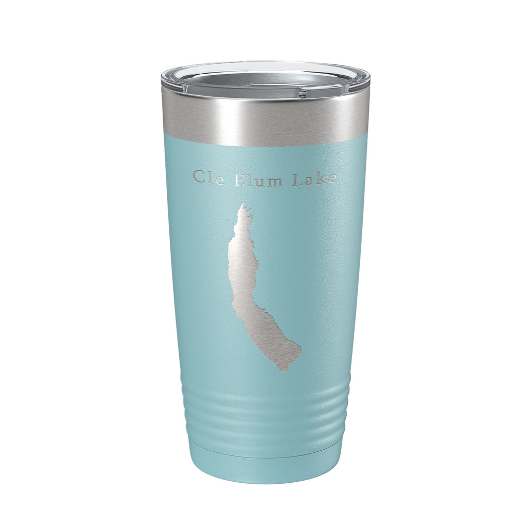 Cle Elum Lake Map Tumbler Travel Mug Insulated Laser Engraved Coffee Cup Washington 20 oz