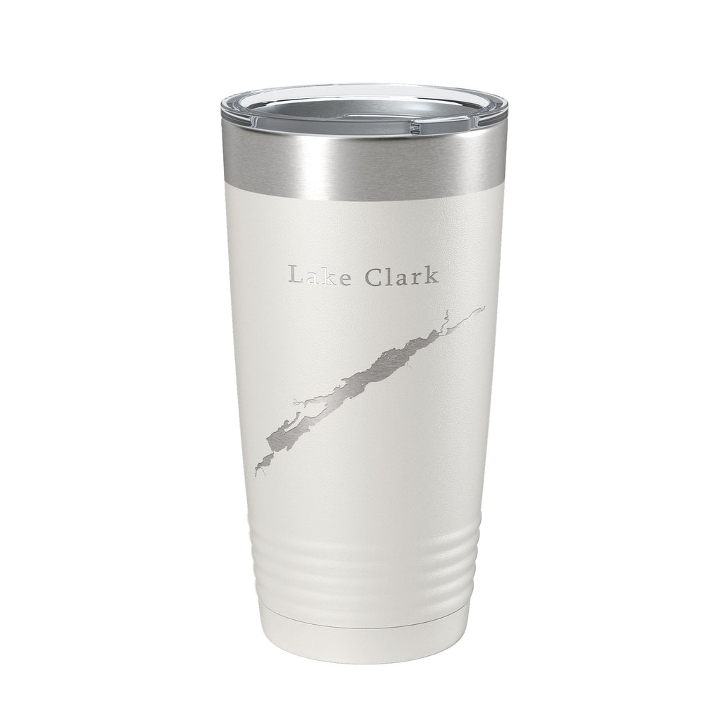 Lake Clark Map Tumbler Travel Mug Insulated Laser Engraved Coffee Cup Alaska 20 oz