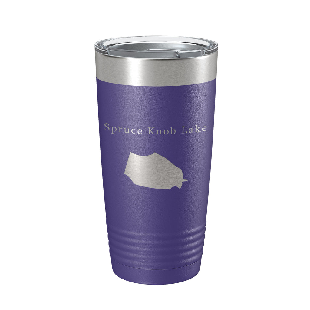 Spruce Knob Lake Map Tumbler Travel Mug Insulated Laser Engraved Coffee Cup West Virginia 20 oz