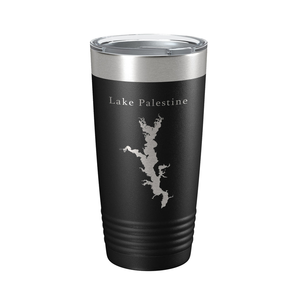 Lake Palestine Map Tumbler Travel Mug Insulated Laser Engraved Coffee Cup Texas 20 oz