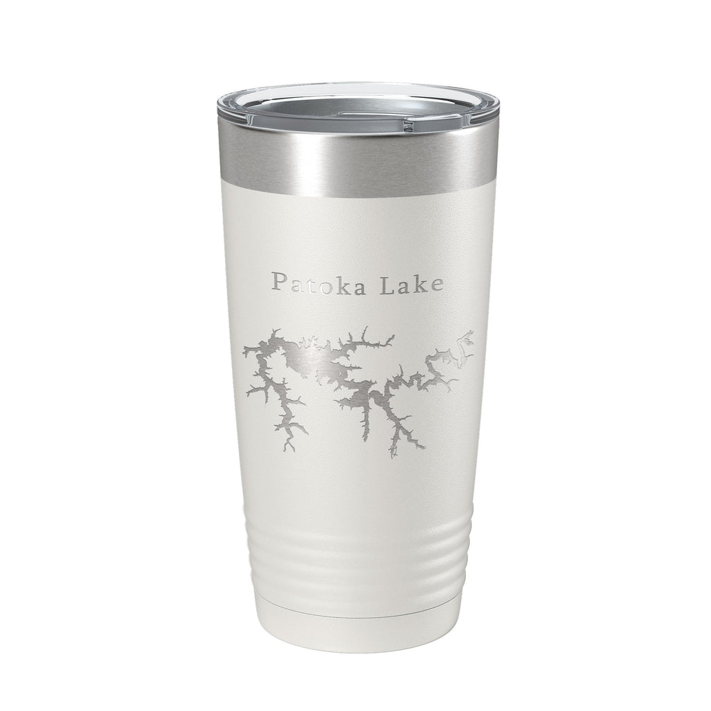 Patoka Lake Map Tumbler Travel Mug Insulated Laser Engraved Coffee Cup Indiana 20 oz