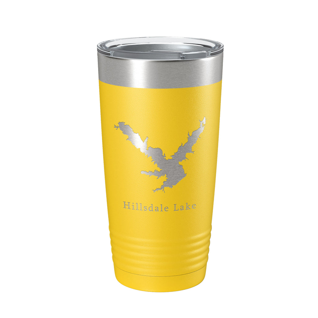 Hillsdale Lake Map Tumbler Travel Mug Insulated Laser Engraved Coffee Cup Kansas 20 oz