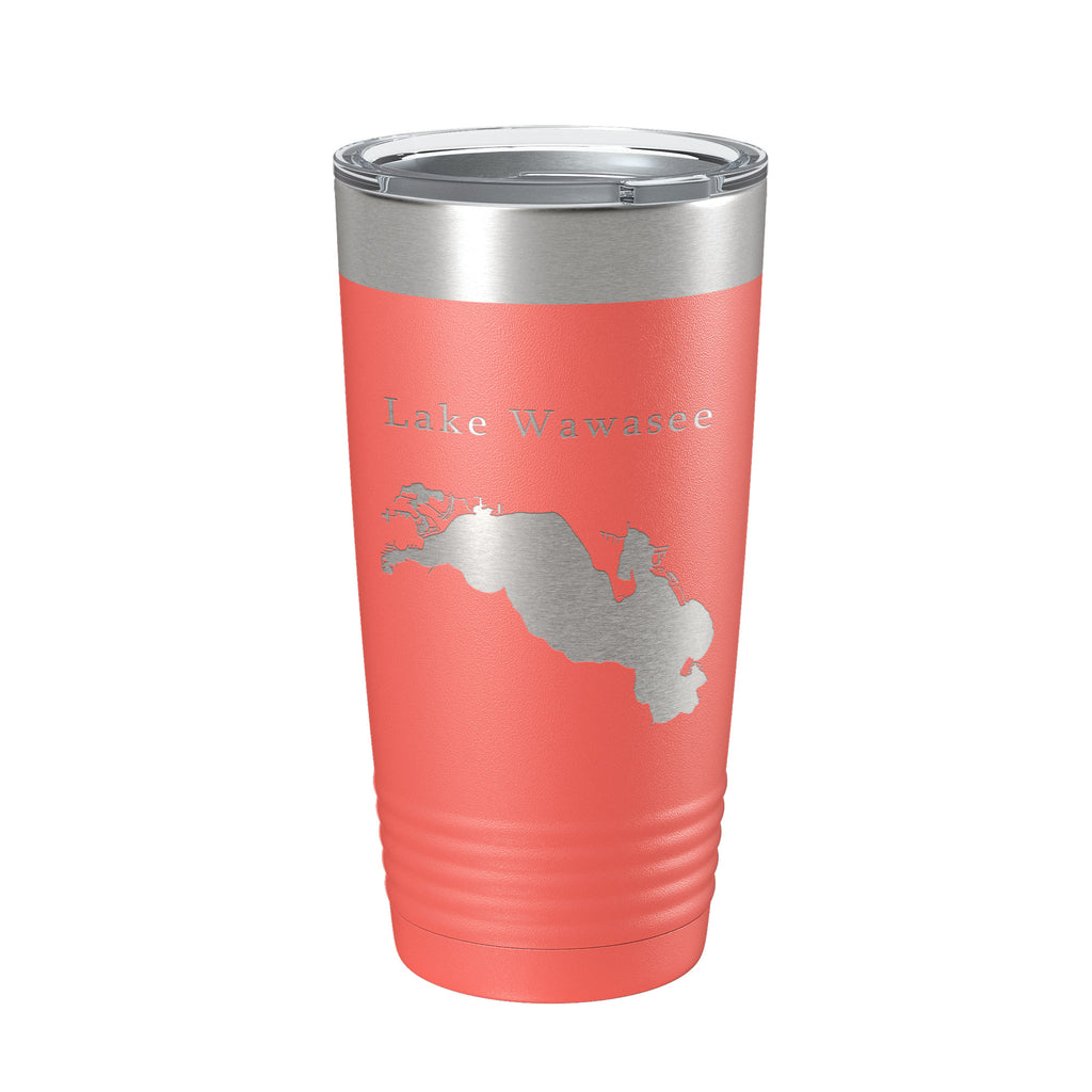 Lake Wawasee Map Tumbler Travel Mug Insulated Laser Engraved Coffee Cup Indiana 20 oz