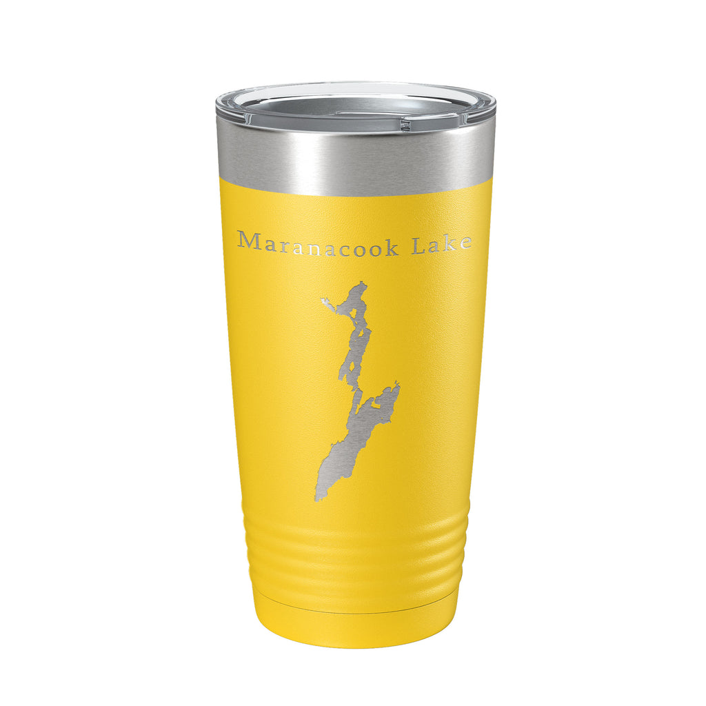 Maranacook Lake Map Tumbler Travel Mug Insulated Laser Engraved Coffee Cup Maine 20 oz
