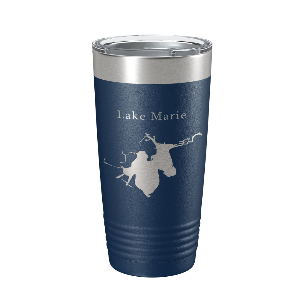 Lake Marie Map Tumbler Travel Mug Insulated Laser Engraved Coffee Cup Illinois 20 oz
