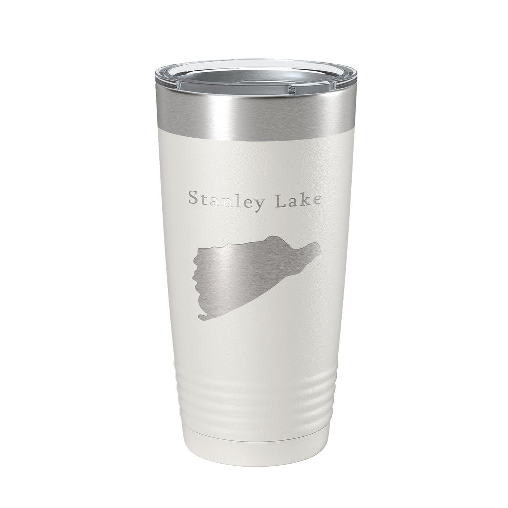 Stanley Lake Map Tumbler Travel Mug Insulated Laser Engraved Coffee Cup Idaho 20 oz