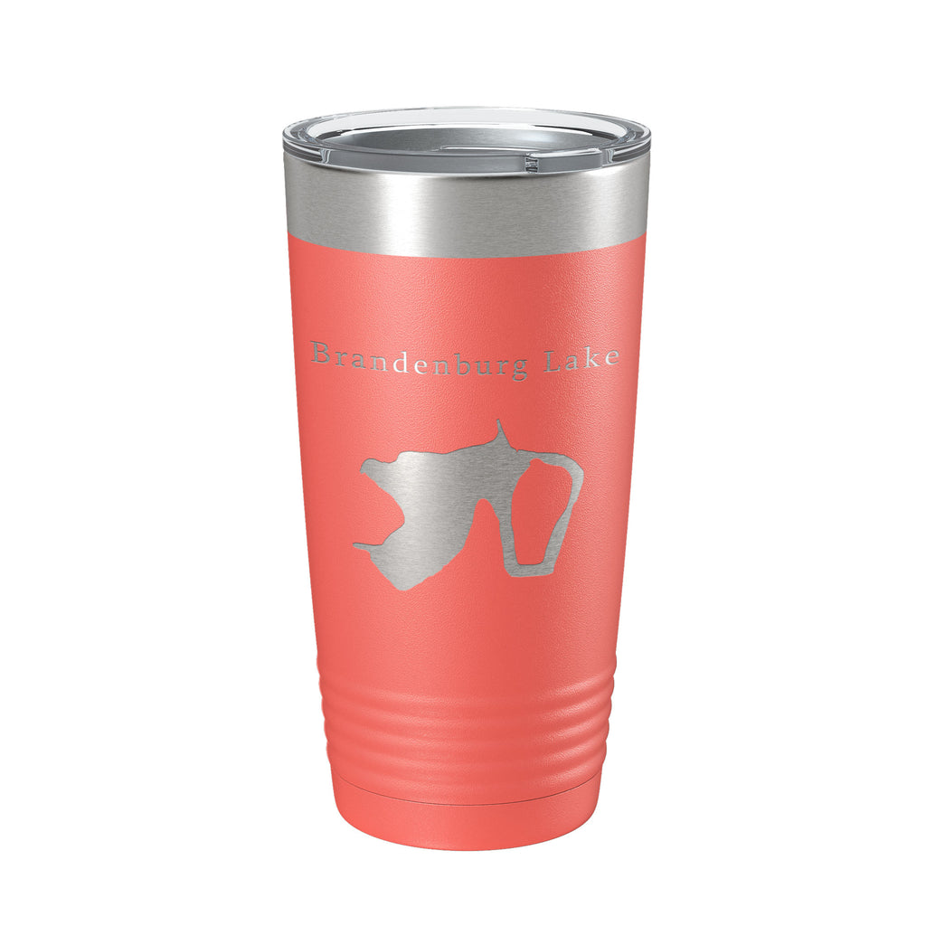 Brandenburg Lake Map Tumbler Travel Mug Insulated Laser Engraved Coffee Cup Illinois 20 oz
