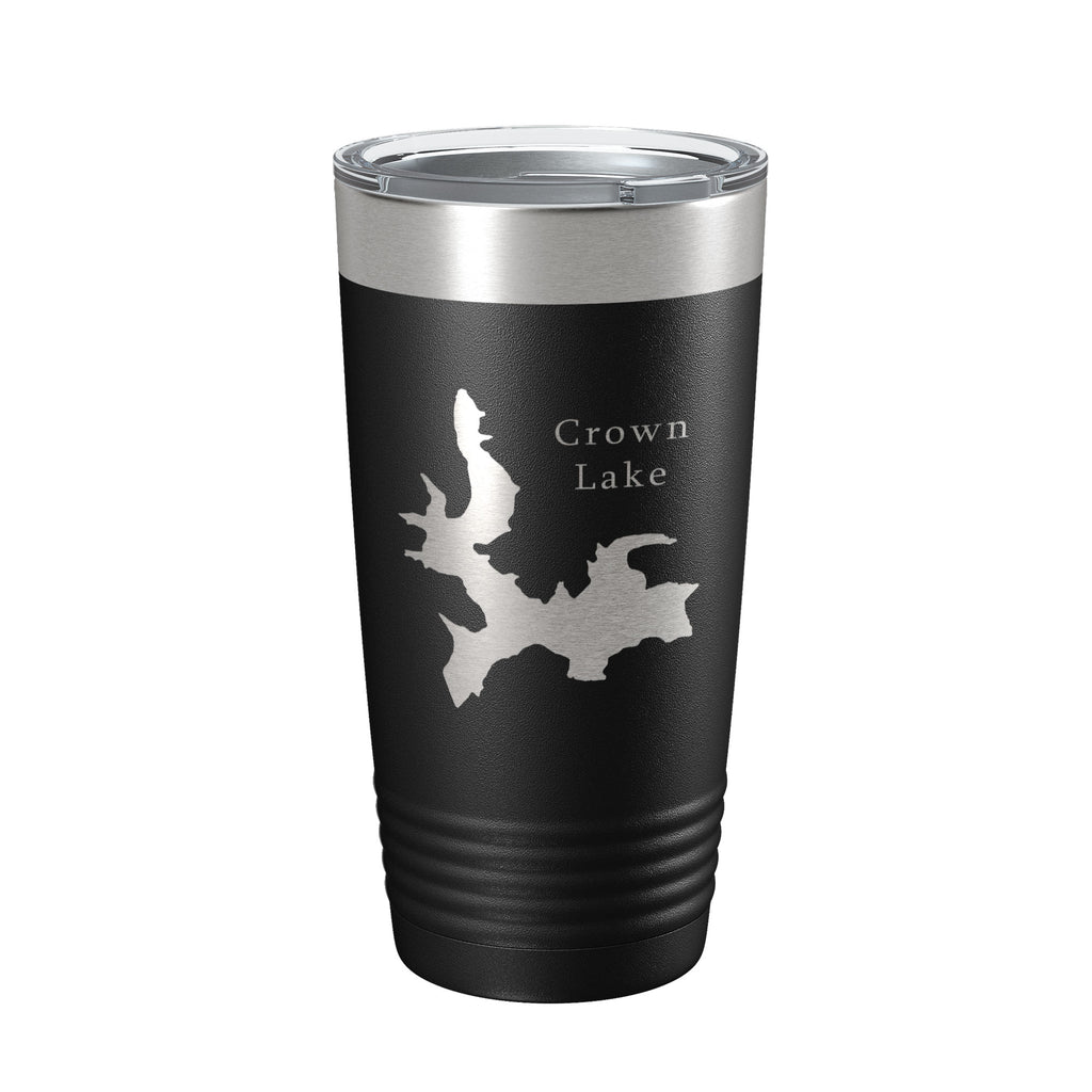 Crown Lake Map Tumbler Travel Mug Insulated Laser Engraved Coffee Cup Arkansas 20 oz