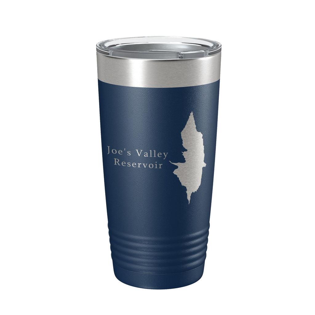 Joe's Valley Reservoir Tumbler Lake Map Travel Mug Insulated Laser Engraved Coffee Cup Utah 20 oz