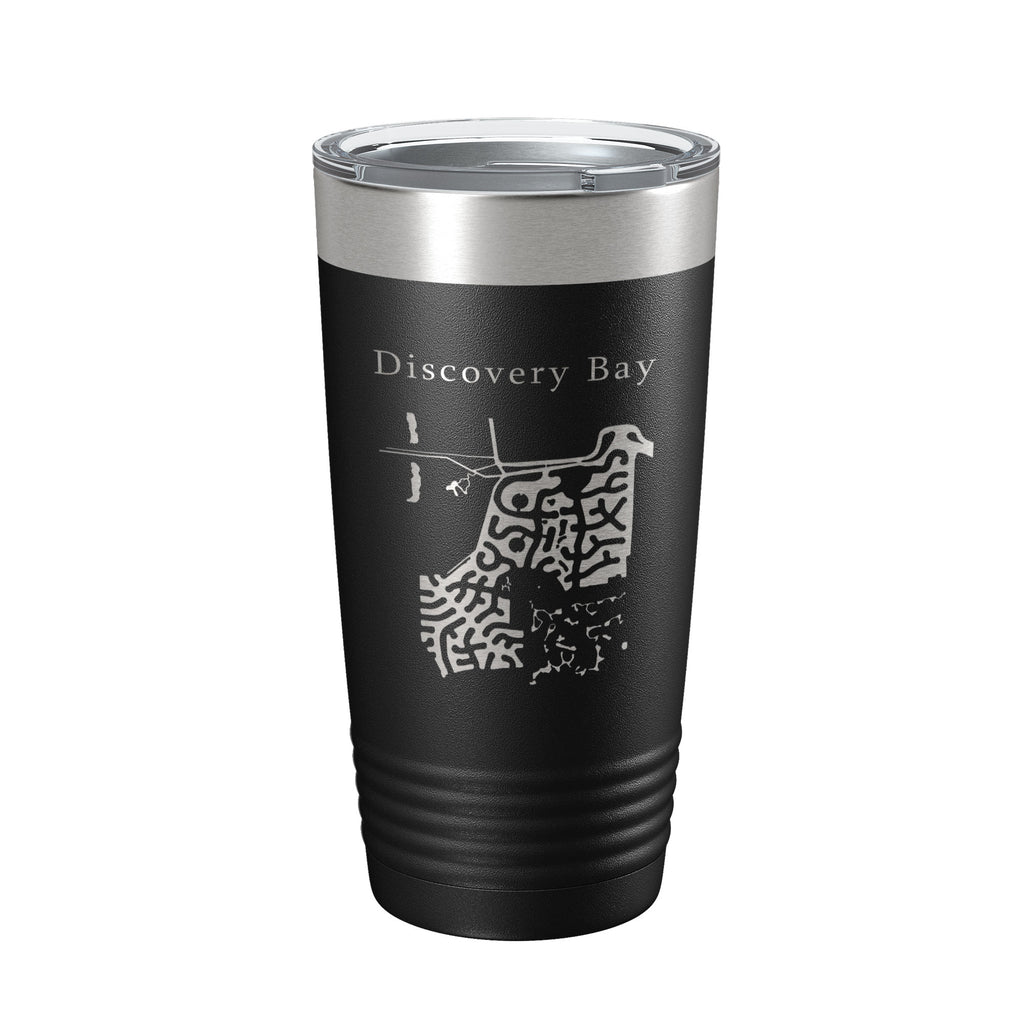 Discovery Bay Tumbler Lake Map Travel Mug Insulated Laser Engraved Coffee Cup California 20 oz