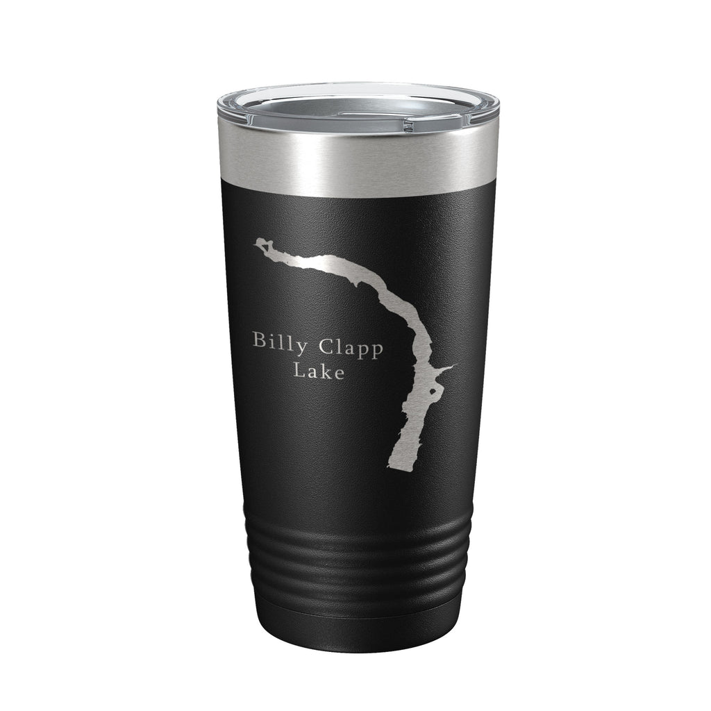 Billy Clapp Lake Map Tumbler Travel Mug Insulated Laser Engraved Coffee Cup Washington 20 oz