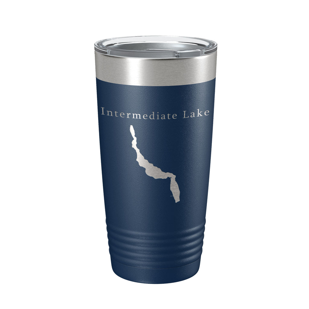 Intermediate Lake Map Tumbler Travel Mug Insulated Laser Engraved Coffee Cup Michigan 20 oz