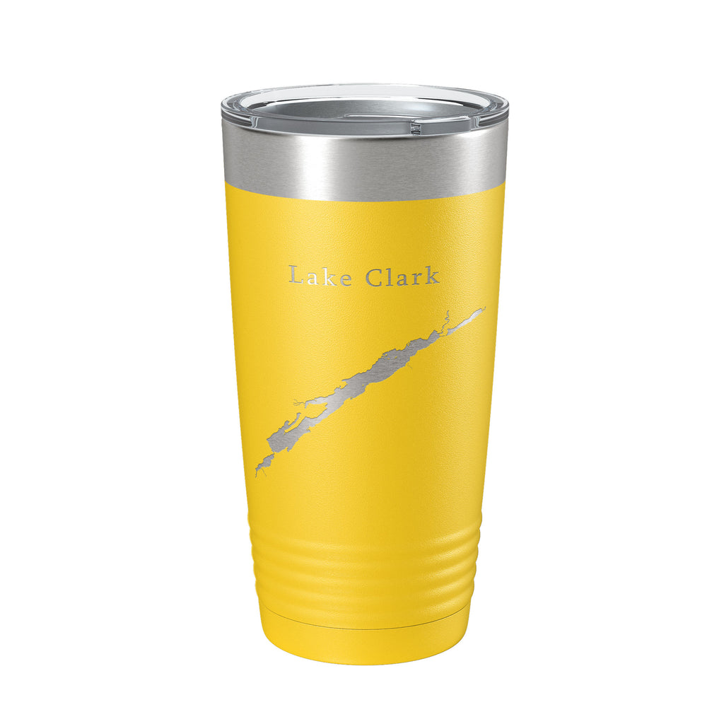 Lake Clark Map Tumbler Travel Mug Insulated Laser Engraved Coffee Cup Alaska 20 oz