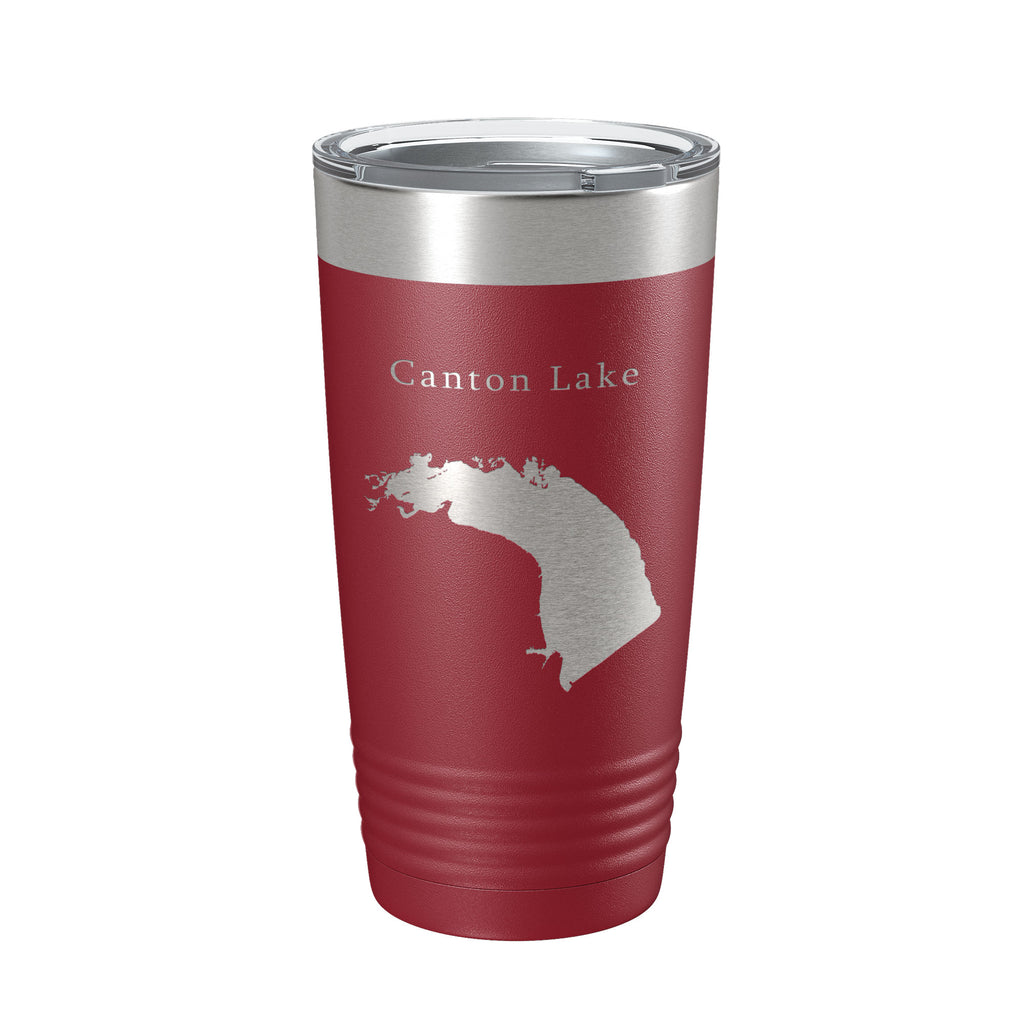 Canton Lake Map Tumbler Travel Mug Insulated Laser Engraved Coffee Cup Oklahoma 20 oz
