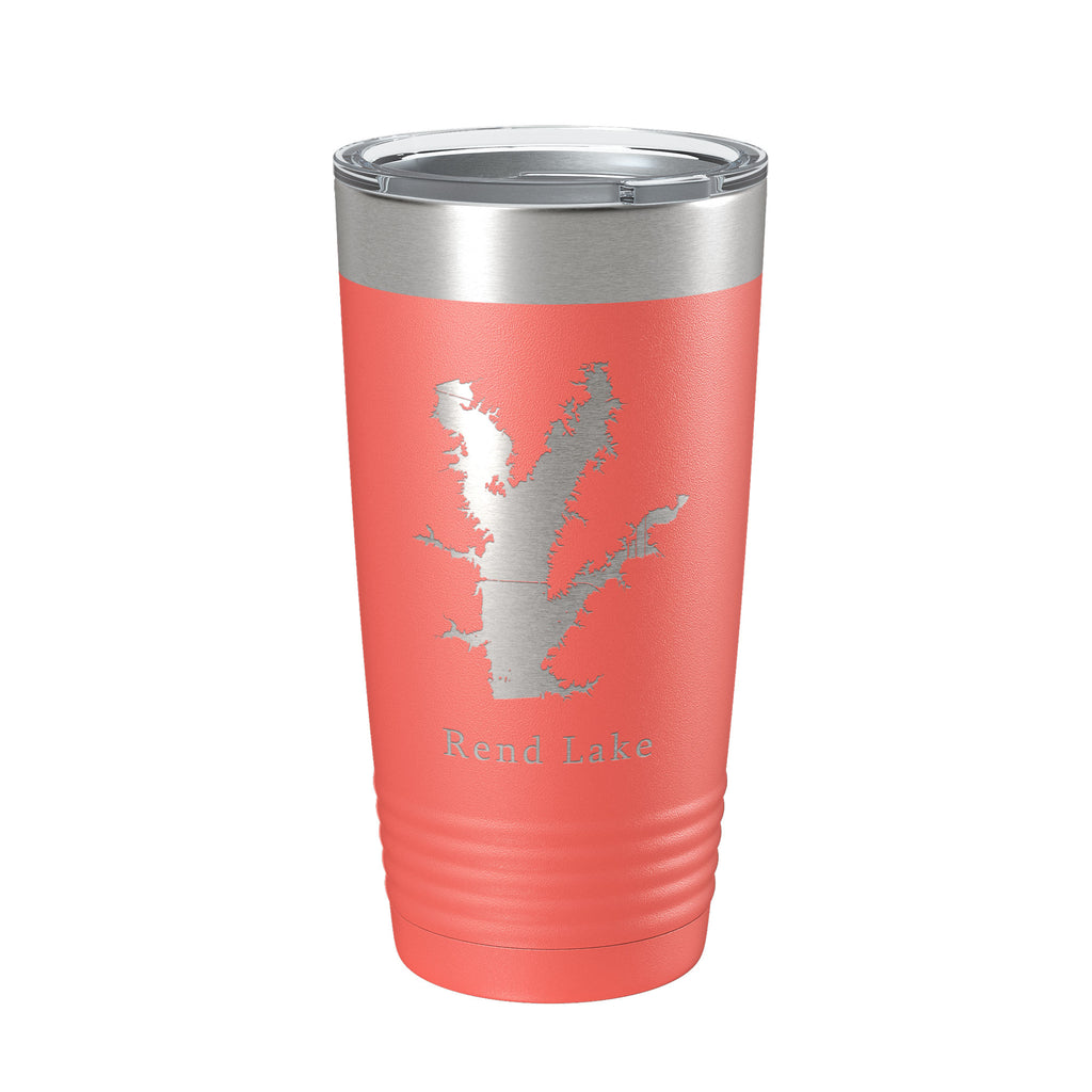 Rend Lake Map Tumbler Travel Mug Insulated Laser Engraved Coffee Cup Illinois 20 oz