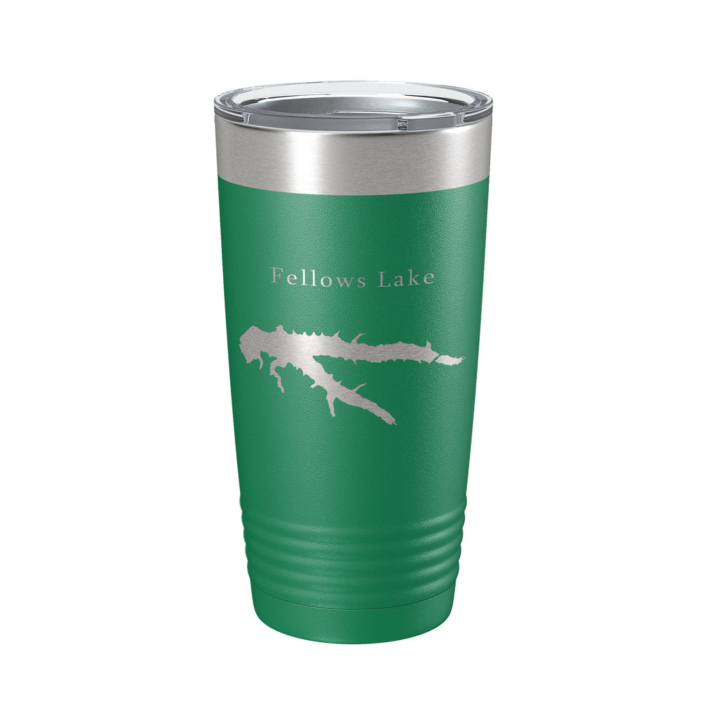 Fellows Lake Map Tumbler Travel Mug Insulated Laser Engraved Coffee Cup Missouri 20 oz