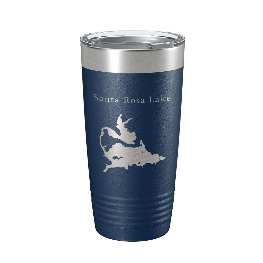 Santa Rosa Lake Map Tumbler Travel Mug Insulated Laser Engraved Coffee Cup New Mexico 20 oz