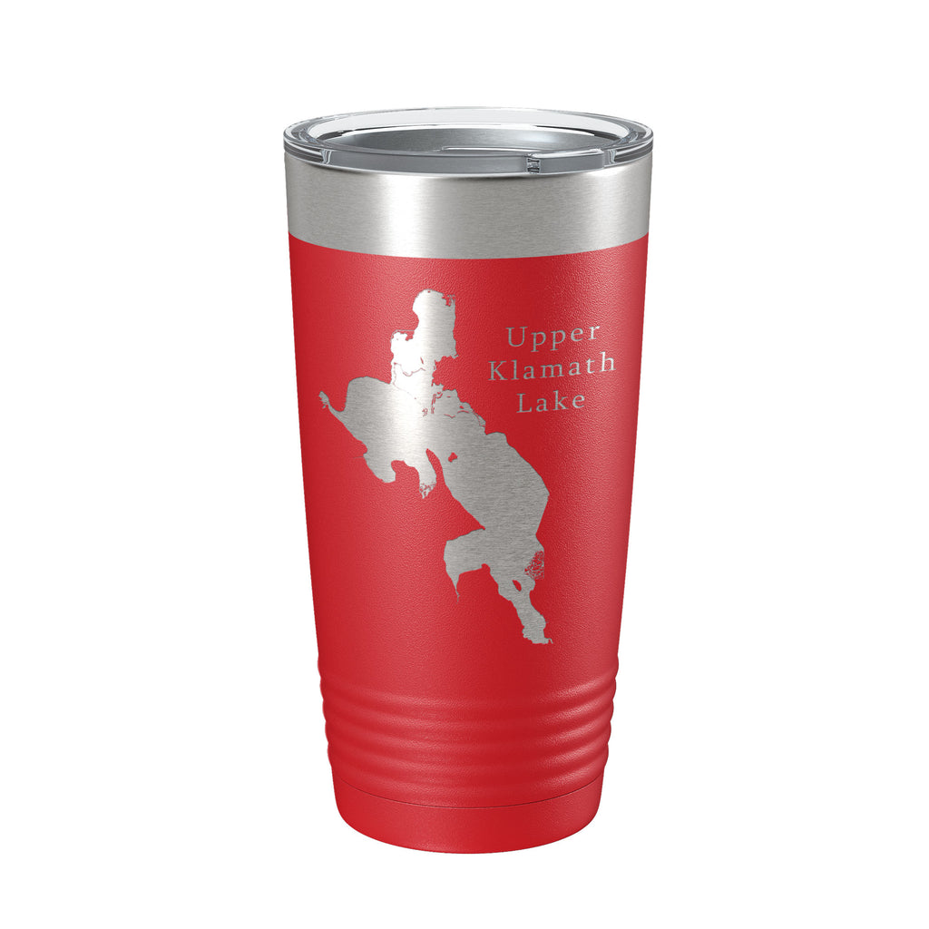 Upper Klamath Lake Map Tumbler Travel Mug Insulated Laser Engraved Coffee Cup Oregon 20 oz