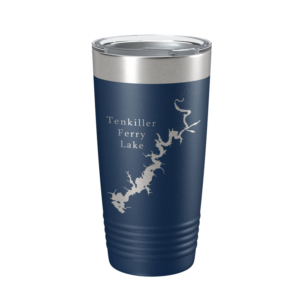 Tenkiller Ferry Lake Map Tumbler Travel Mug Insulated Laser Engraved Coffee Cup Oklahoma 20 oz
