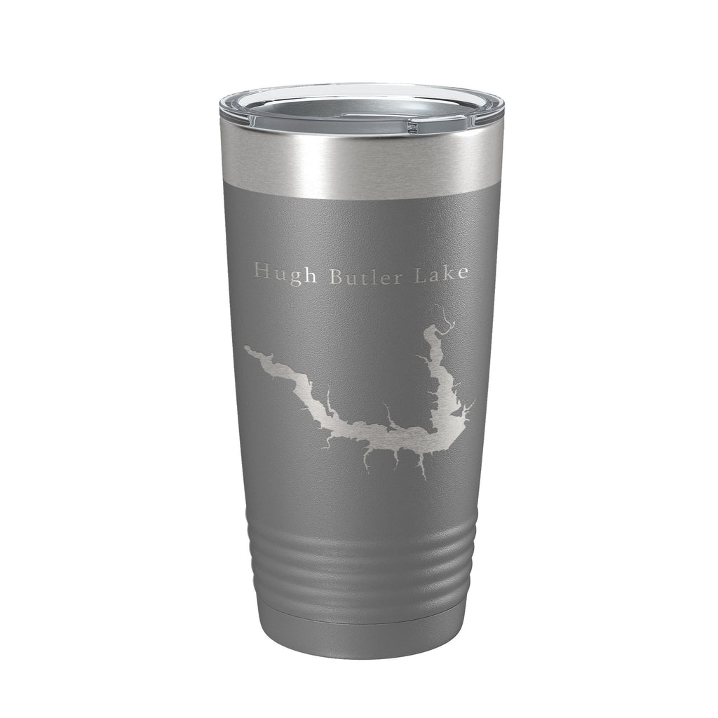 Hugh Butler Lake Map Tumbler Travel Mug Insulated Laser Engraved Coffee Cup Red Willow Reservoir Nebraska 20 oz