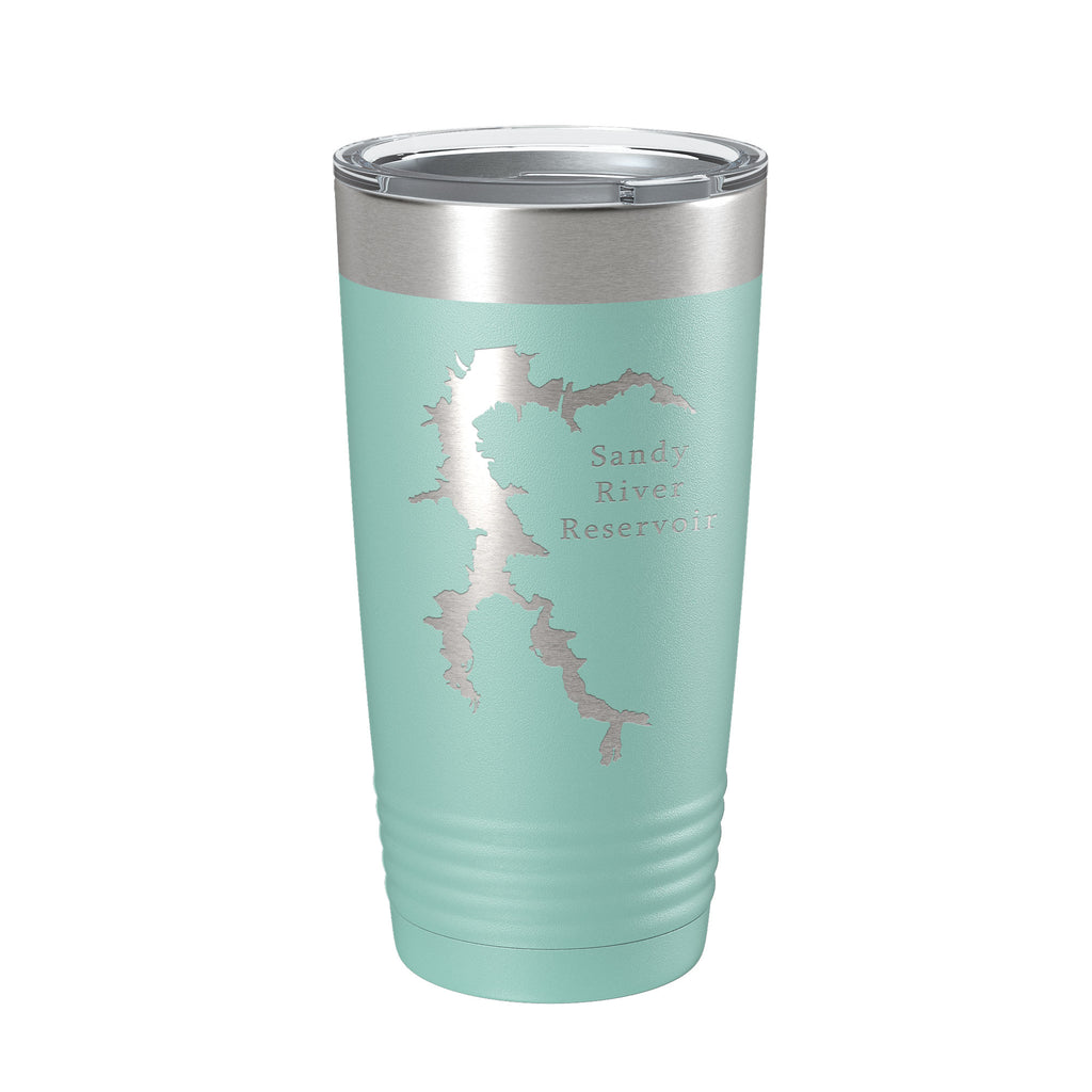 Sandy River Reservoir Tumbler Lake Map Travel Mug Insulated Laser Engraved Coffee Cup Virginia 20 oz